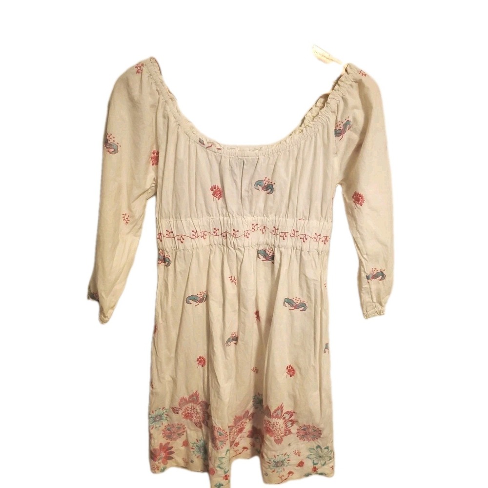 Gretchen‎ Scott Designs White Embroidered Boho Dress Sm Resort Wear Floral Beach - Picture 6 of 8